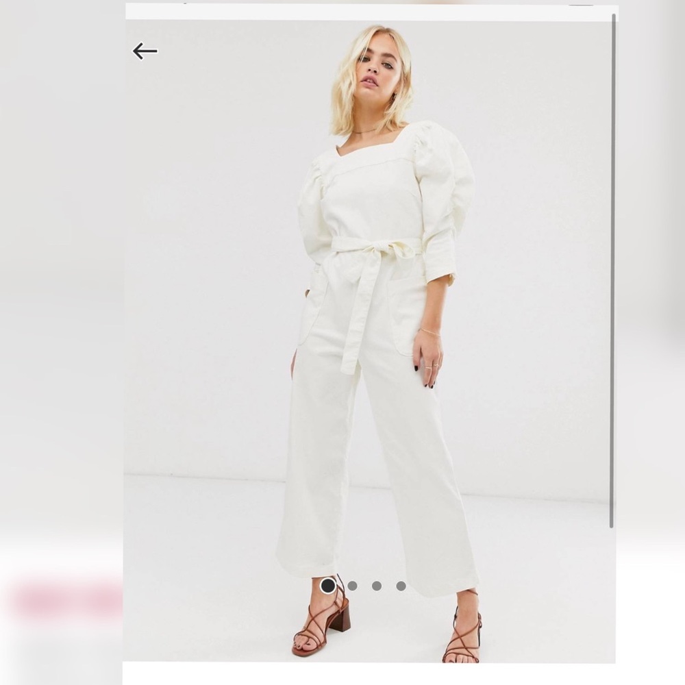 ASOS White square neck denim jumpsuit